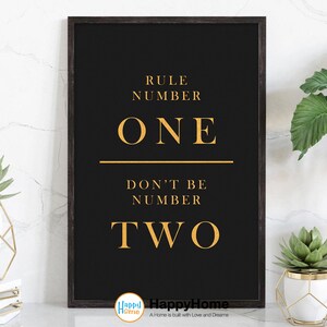 Rule Number One Poster Motivational Wall Art | Inspirational Wall Art ...