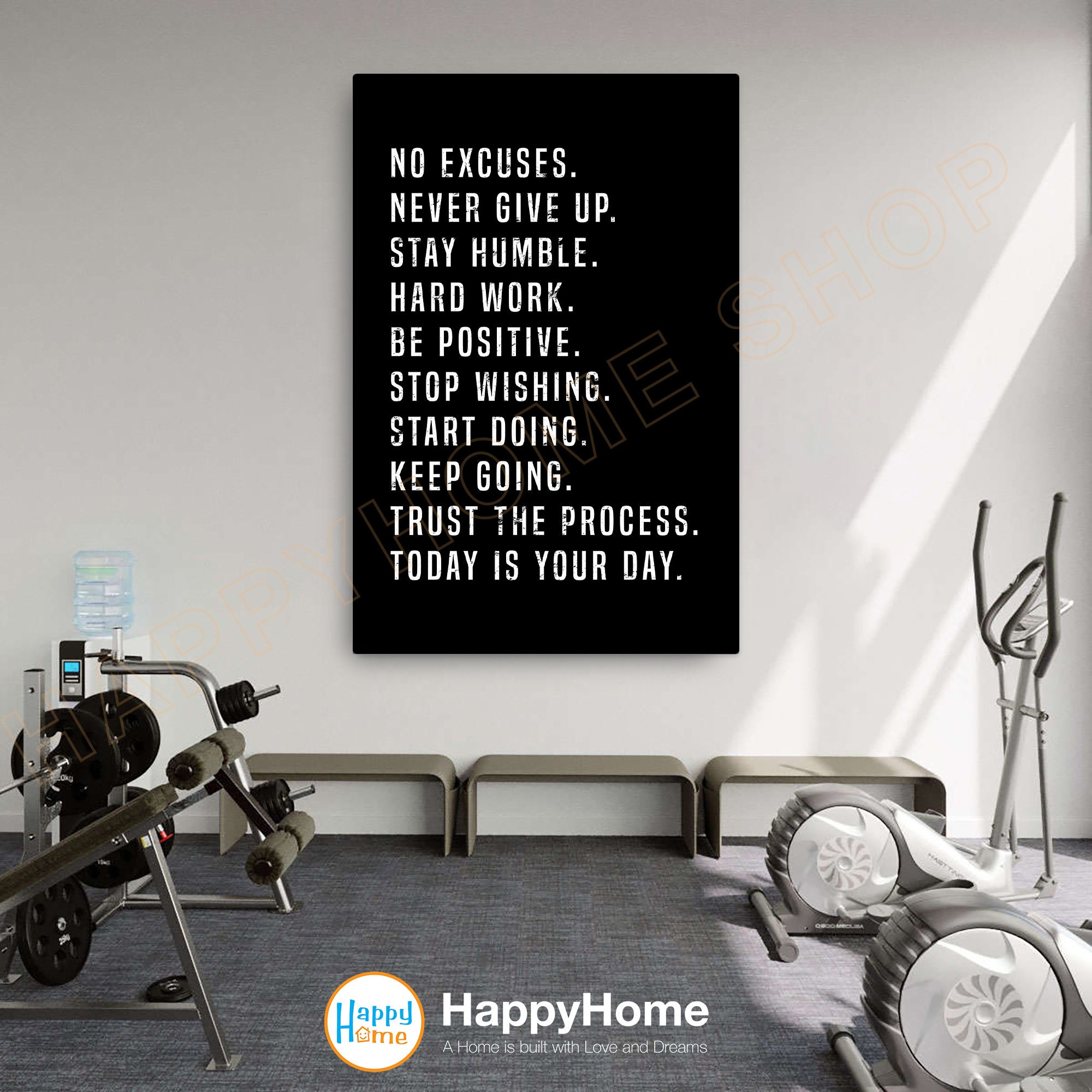 Home Gym Motivational Wall Art Workout Room Decor Gym Poster Etsy