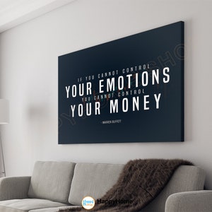 Warren Buffett Quote Wall Art Control Your Emotions Control Your Money | Warren Buffett Lesson Investing Rule Trading Office Decor -P575