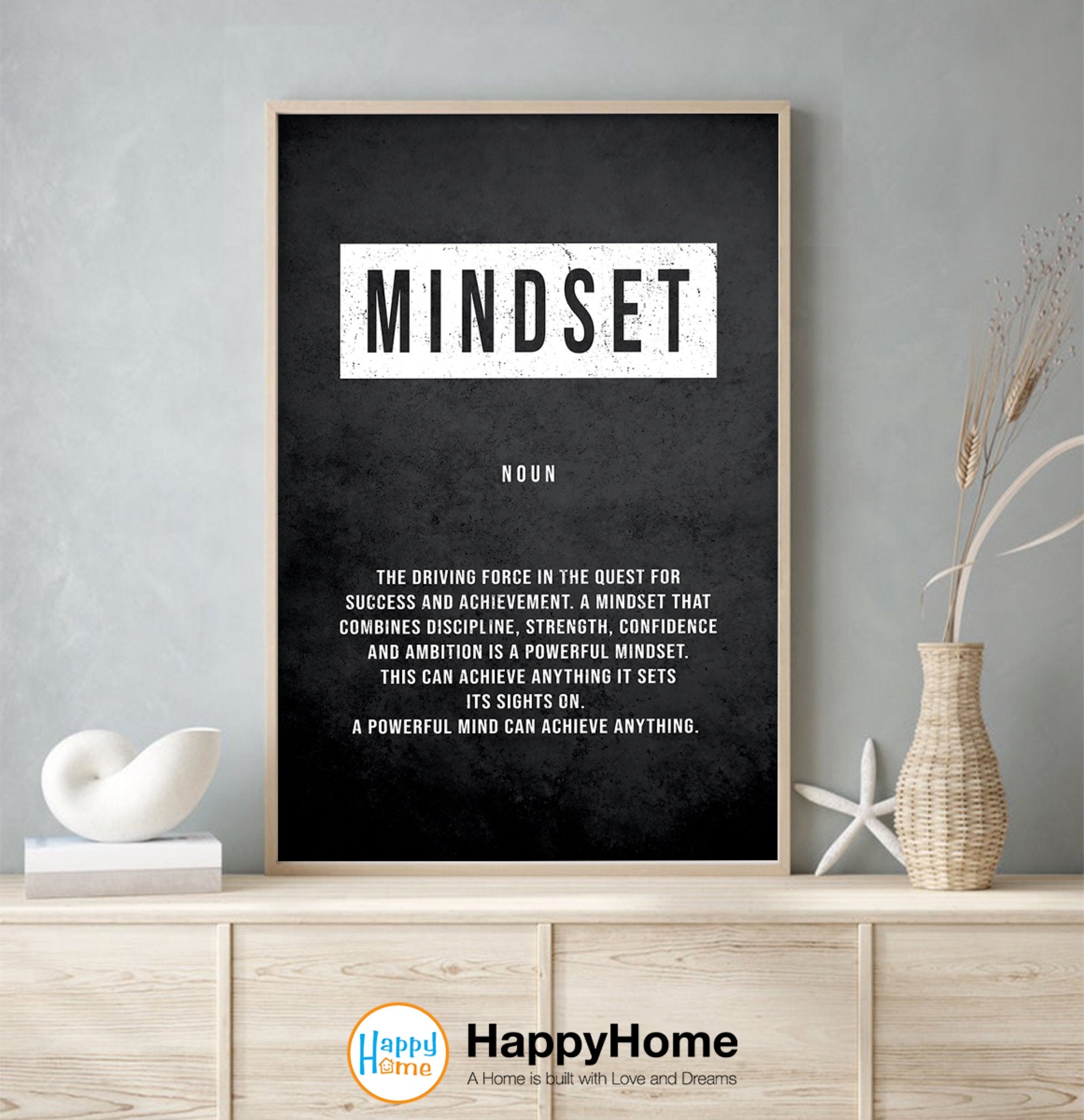 Mindset Wall Art Motivational Wall Art Poster Inspirational Etsy UK