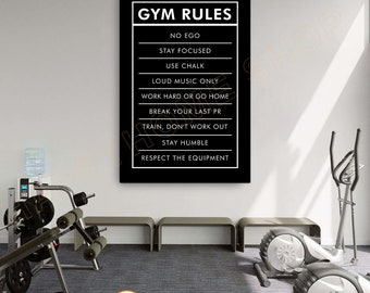 Gym Rules Wall Art Workout Room Decor Gym Poster Fitness Sign Prints Art  Gym Motivational Quotes Canvas Decor -P740