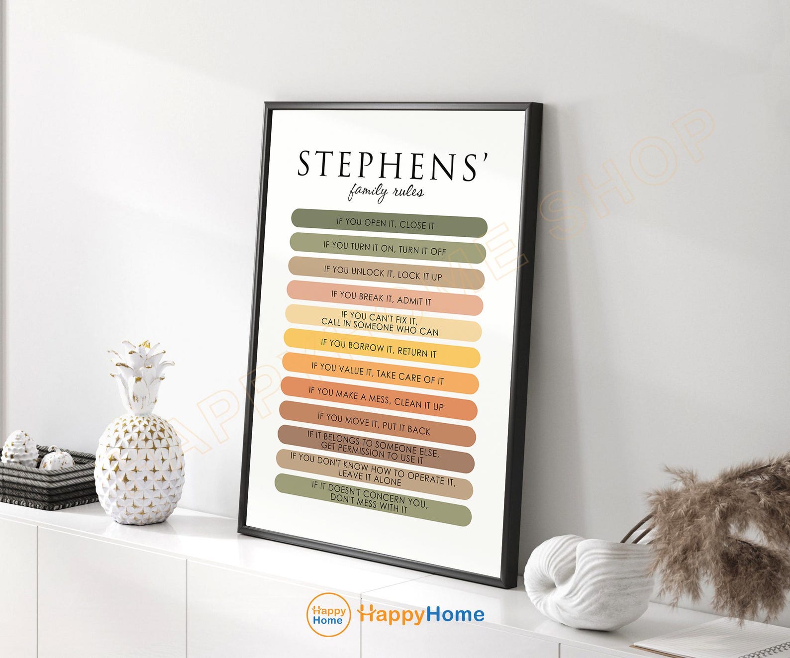 Personalized Family Rules Sign Custom Our Family Rules Personalized ...