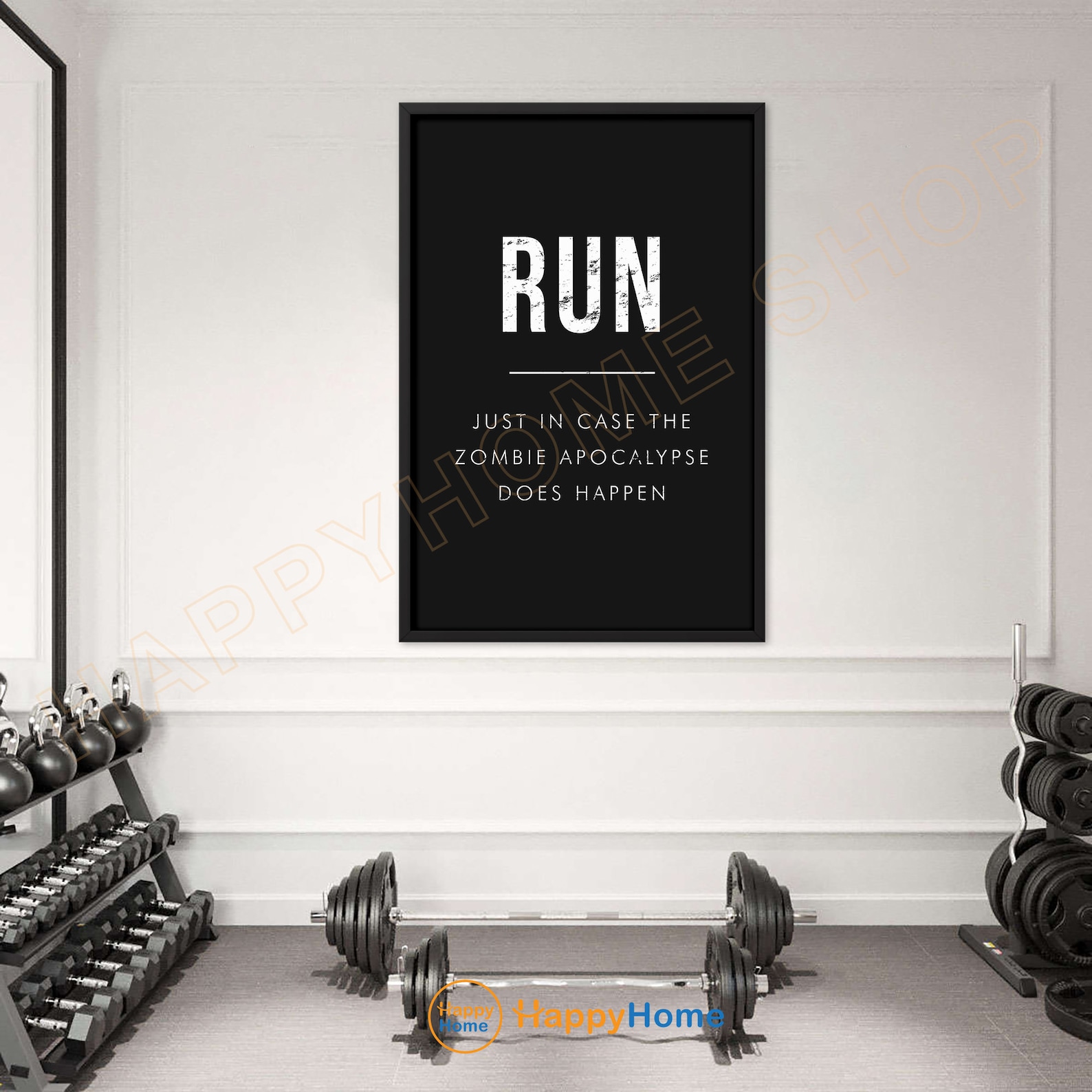 Gym Quote Wall Art Run Exercise Workout Room Decor Gym Poster Fitness ...