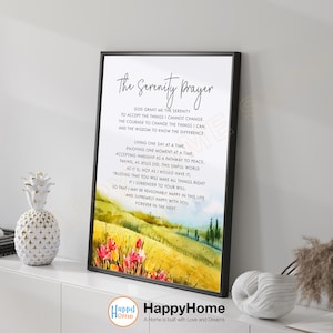 La oración de la serenidad pared arte Dios concédeme escritura oración signo impresión arte pared decoración cartel cristiano arte hogar decoración oficina arte -P662