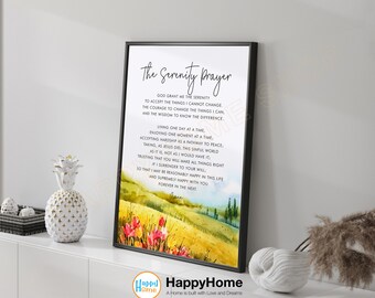 The Serenity Prayer Wall Art God Grant Me Scripture Prayer Sign Print Art Wall Decor Christian Poster Art Home Decor Office Art -P662