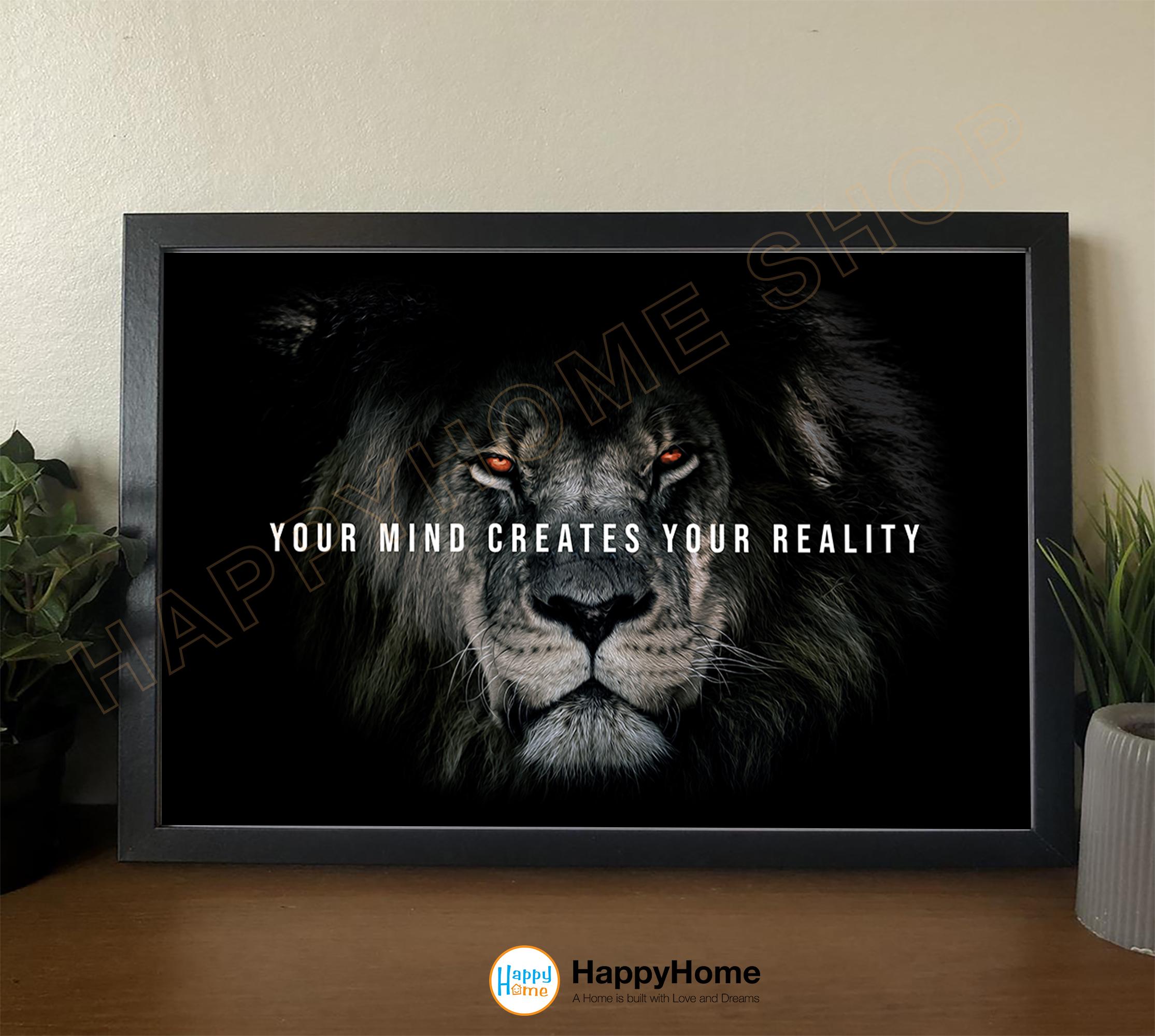 Lion Wall Art Your Mind Creates Your Reality Motivational Quotes ...