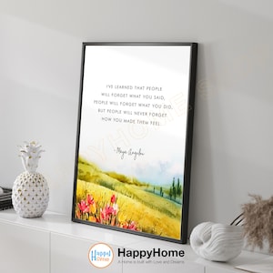 Maya Angelou Quotes I&#39;ve Learned Poster Motivational Inspiration Quotes Wall Decor | Maya Angelou Wall Art Print Art Office Decor -P702