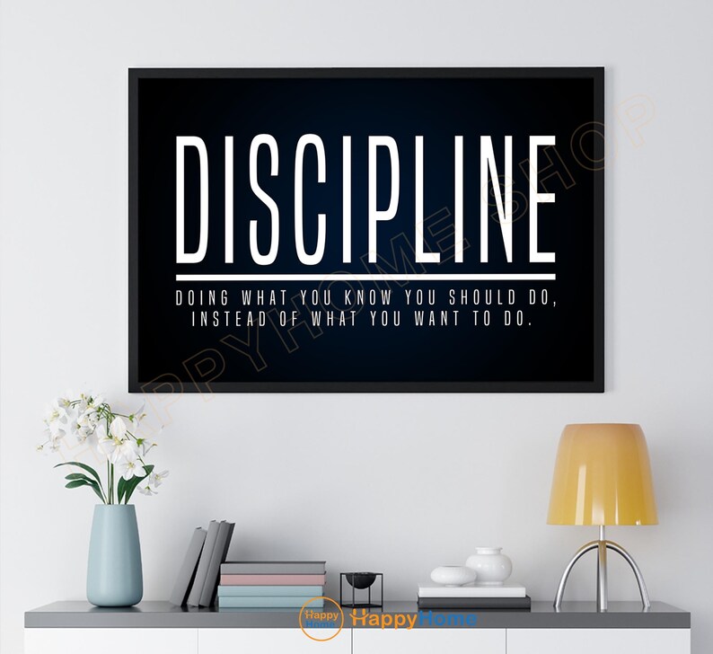 Discipline Definition Motivational Wall Art Inspirational Wall Art ...