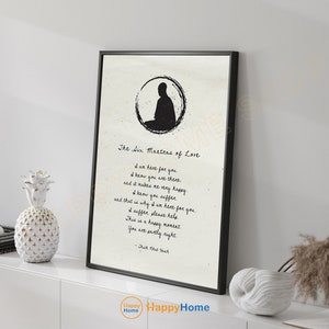 The Six Mantras of Love Wall Art Thich Nhat Hanh Quotes Motivational Spiritual Wall Decor Meditation Artwork Washi Print Home Decor -PB13