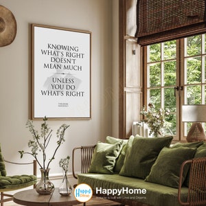 Do What&#39;s Right Theodore Roosevelt Zitat Wandkunst motivierendes inspirierendes Poster | Theodore Roosevelt Motivationszitate Kunst-P503