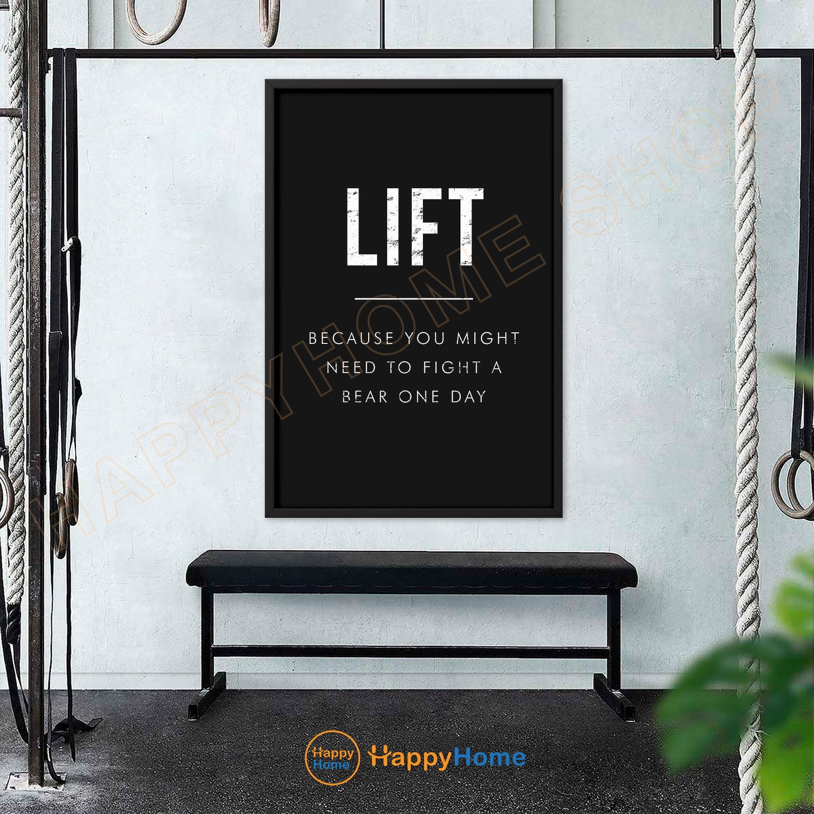 Gym Quote Wall Art Lift Exercise Workout Room Decor Gym Poster Fitness ...