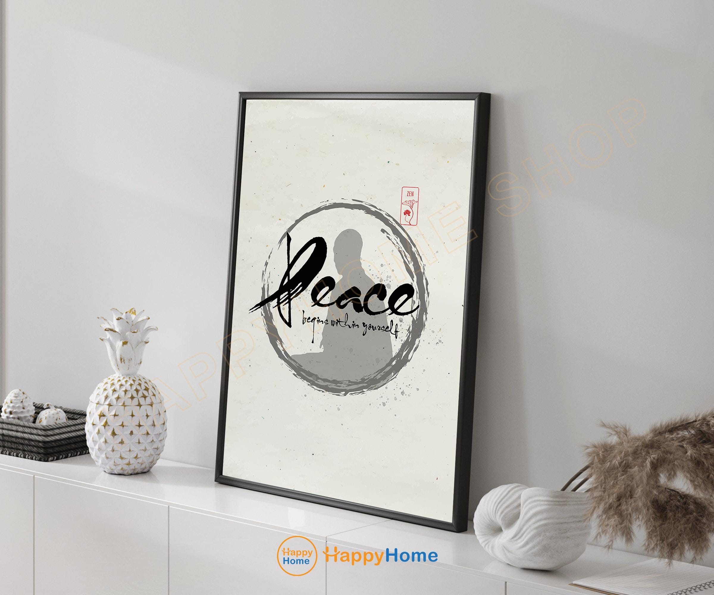 Inner Peace Wall Art Peace Begins Within Yourself Wall Art Enso