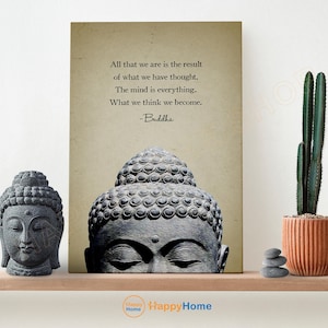 Buddha Quote Wall Art What We Think We Become Buddhist Quotes Spiritual Print Art Meditation Artwork Washi Print Home Decor -PC46
