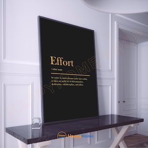 Effort Definition Wall Art Motivational Quotes Inspirational Poster Prints Home Art Office Decor Modern Art -PD24