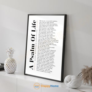 A Psalm Of Life Wall Art Henry Wadsworth Longfellow Poem Prints Literary Poster Poetry Book Page Home Art Office Decor -P823