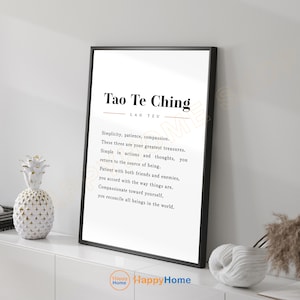 Lao Tzu Quote Wall Art Tao Te Ching Wisdom Literary Book Print Art Motivational Book Page Art Wall Decor -P827
