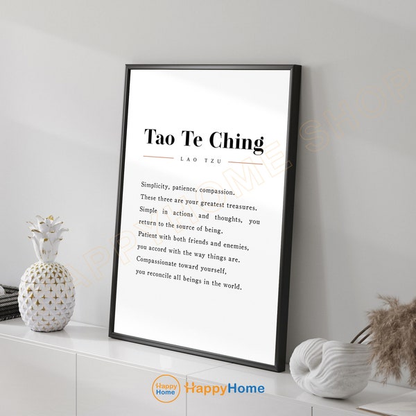 Lao Tzu Quote Wall Art Tao Te Ching Wisdom Literary Book Print Art Motivational Book Page Art Wall Decor -P827