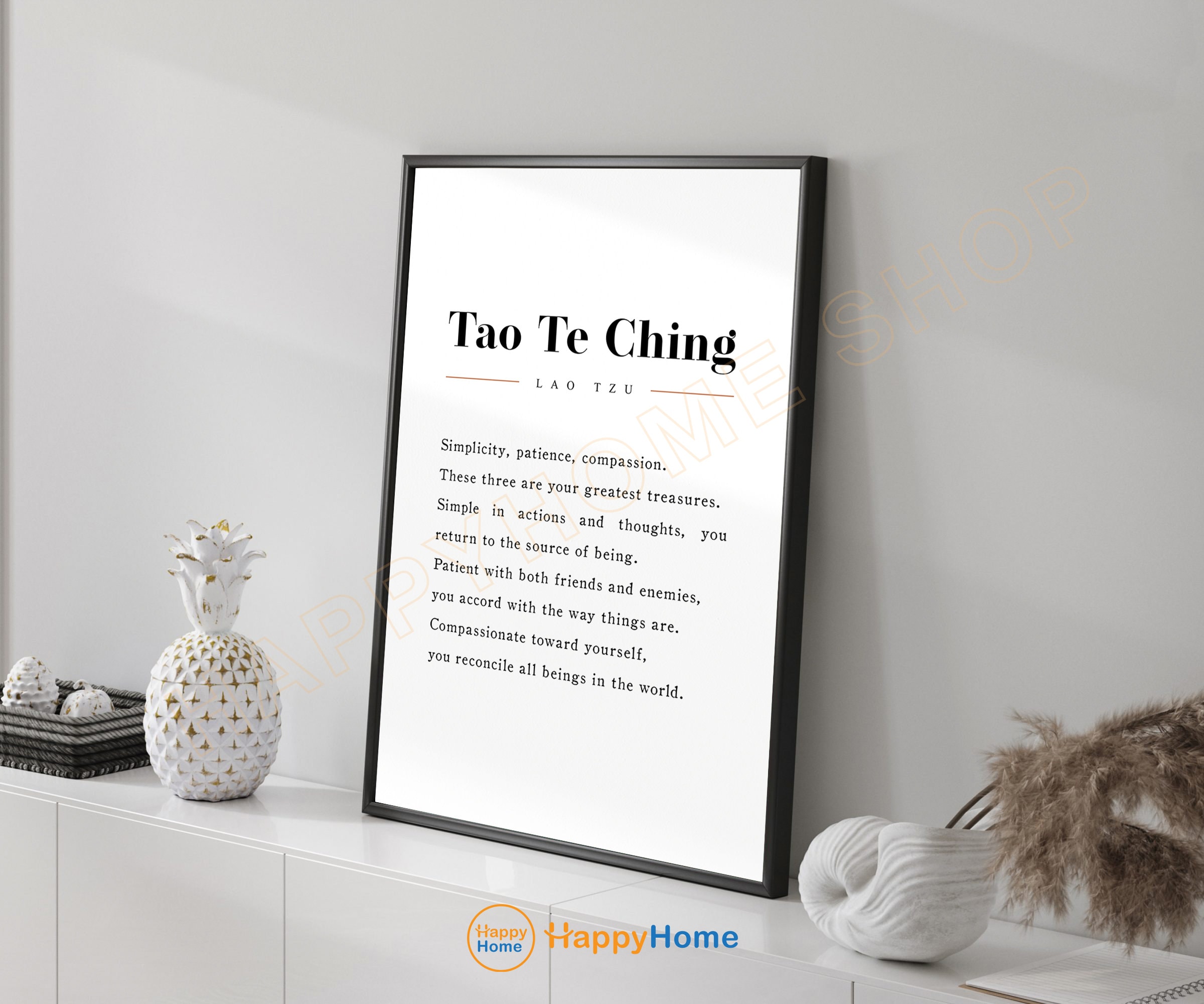 Lao Tzu Quote Wall Art Tao Te Ching Wisdom Literary Book Print Art Motivational Book Page Art Wall Decor -P827