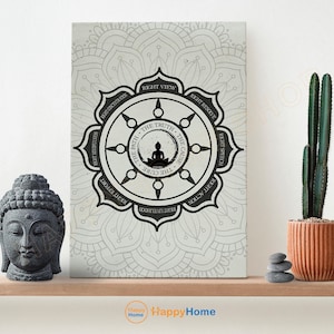 Buddhist The Four Noble Truths and The Eightfold Path Wall Art Spiritual Print Eightfold Path Definition Meditation Artwork Decor -PD44