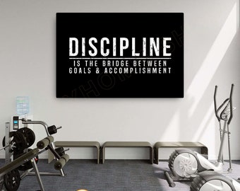 Disciplina Definizione Wall Art Workout Room Decor Palestra Poster Fitness Sign Stampe Citazione motivazionale Inspirational Art Decor -P602