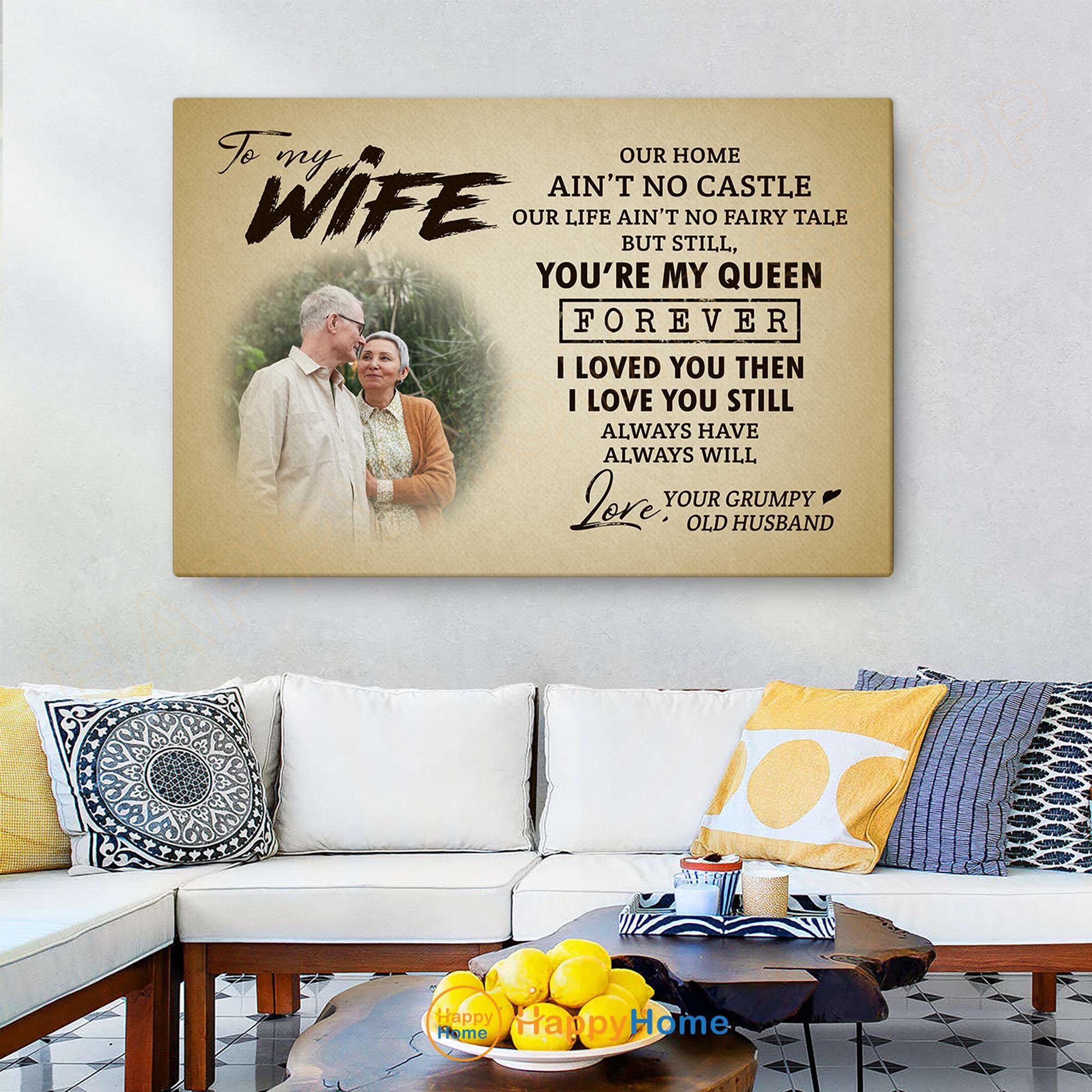 To My Wife Metal Wall Sign - Romantic Vintage Quote From Husband, Home Decor Plaque For Anniversary Or Valentine's Day
