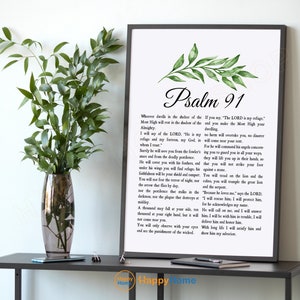 Psalm 91 NIV Bible Verse Wall Art He Who Dwells in the Shelter Scripture Quote Print | Christian Bible Art Poster Home Art Wall Decor -P970