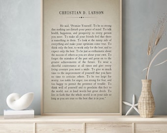 Christian D. Larson Quotes Wall Art Motivational Inspirational Quotes Poster Promise Yourself | Christian D. Larson Motivational Quotes Art