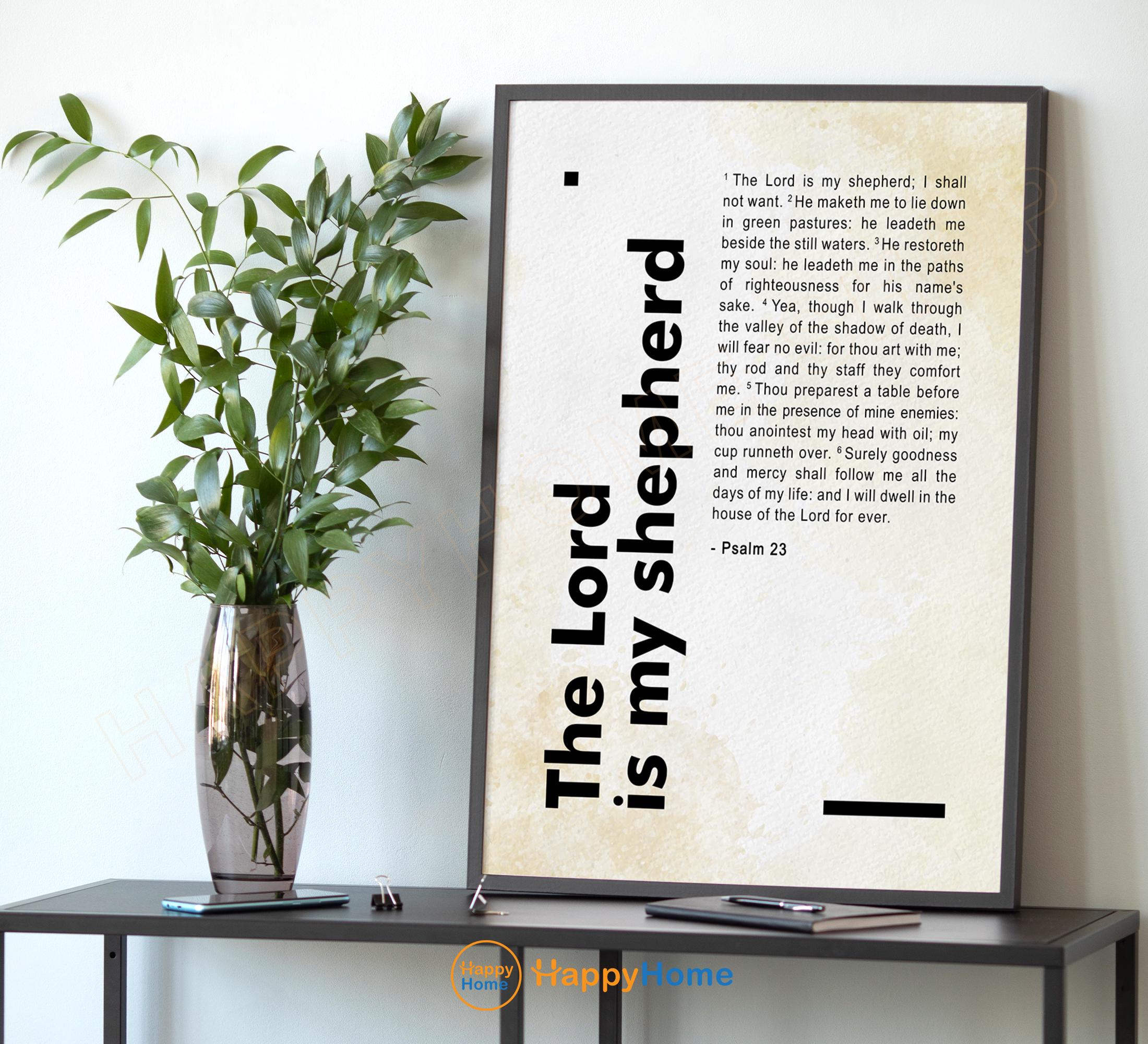 Psalm 23 Bible Verse Wall Art the LORD is My Shepherd Scripture Sign ...