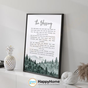 The Blessing Song Lyrics Wall Art May His Favor Be Upon You  Scripture Print Wall Art | Christian Poster Art Home Decor Office Art -P661