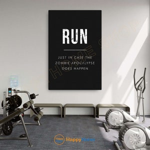 Gym Quote Wall Art Run Exercise Workout Room Decor Gym Poster Fitness Prints Art Home Gym Motivational Quotes Decor -P930