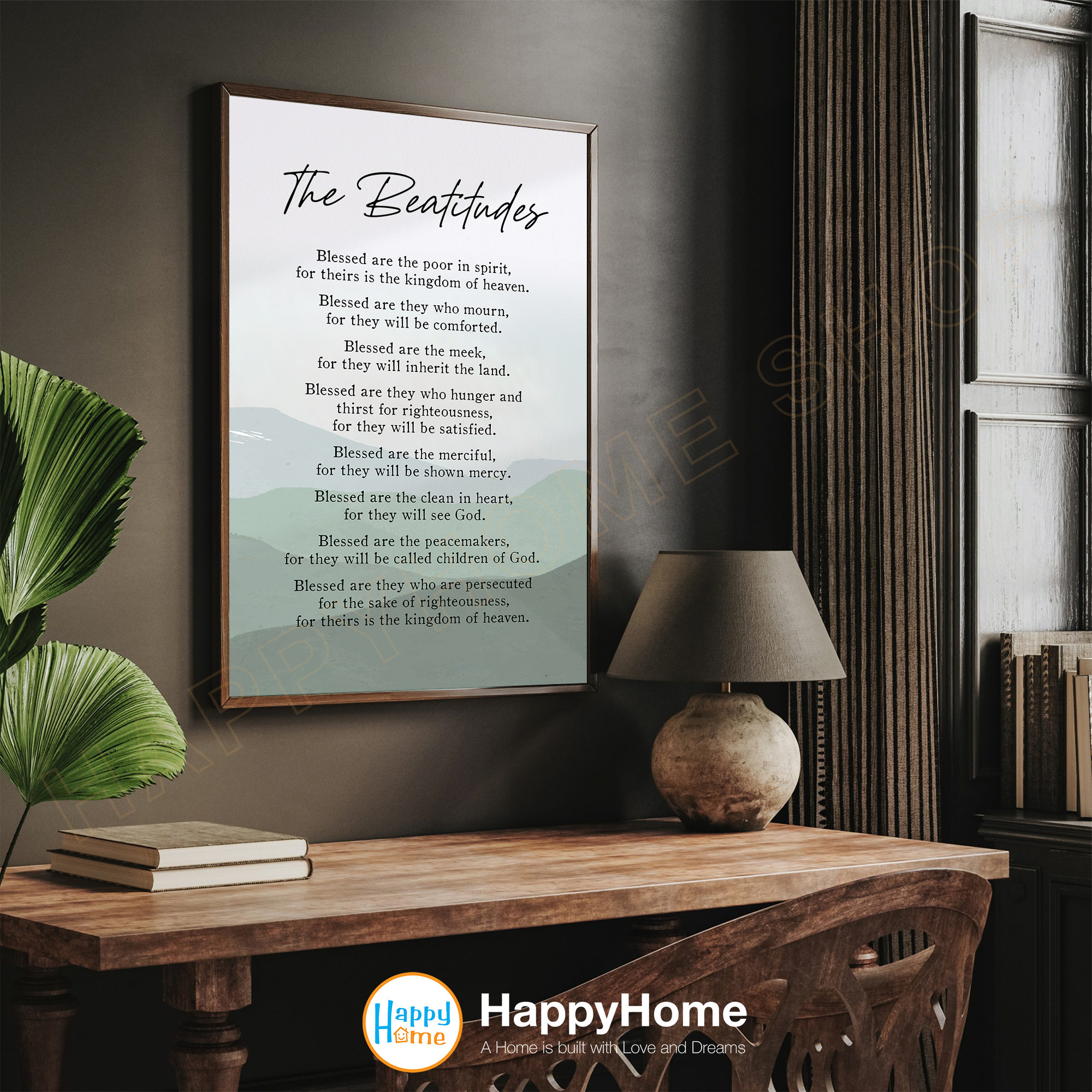 The Beatitudes Scripture Sign Bible Verse Wall Art Matthew 5:1-10 Verse ...
