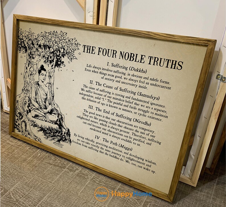 The Four Noble Truths Buddhist Wall Art Buddha Zen Quotes Spiritual ...