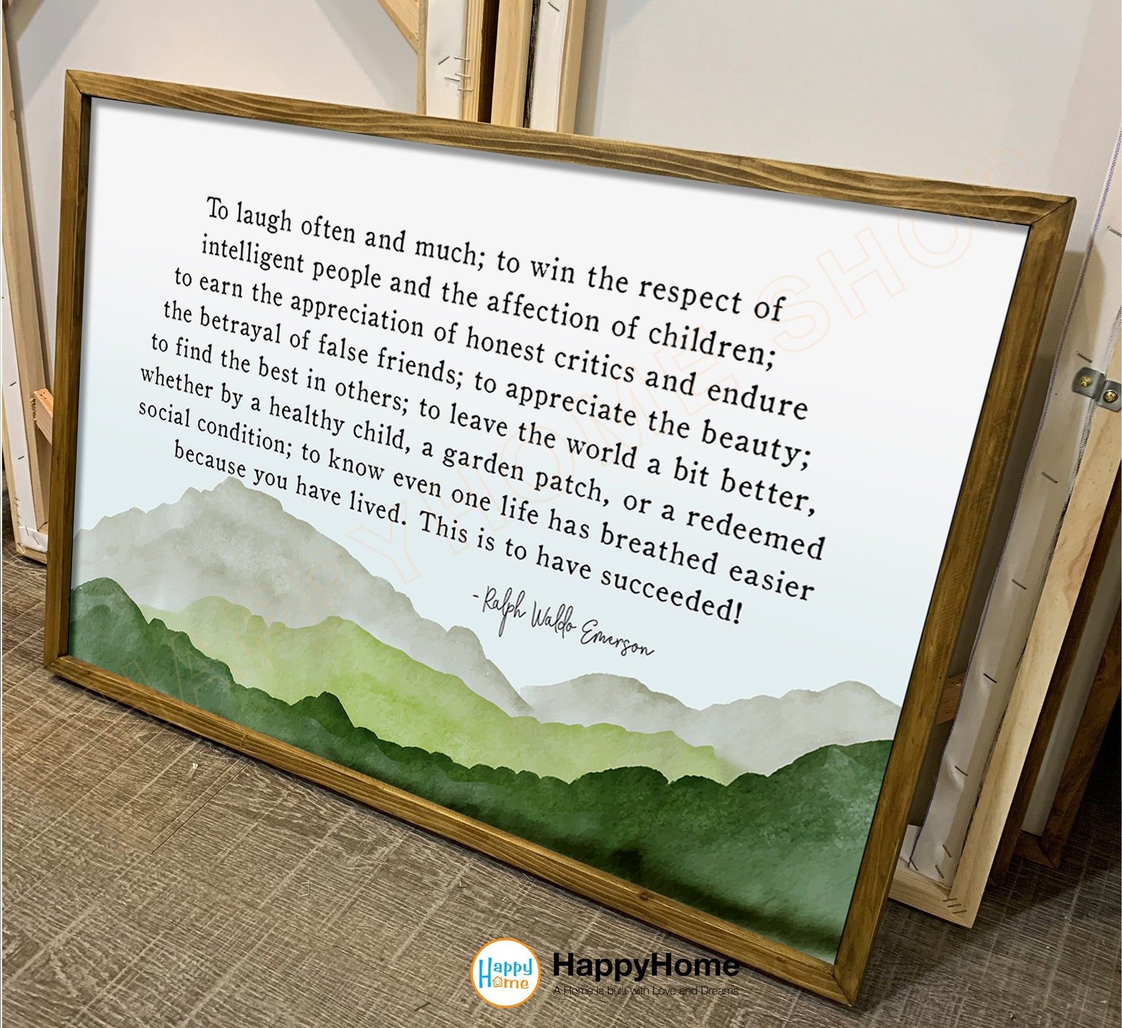 Ralph Waldo Emerson Quote Wall Art What is Success to Laugh Often and ...