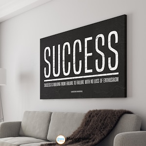 Winston Churchill Quote Success Motivational Wall Art | Inspirational Wall Art Entrepreneur Quotes Poster Home Art Office Decor Canvas Art