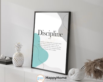 Discipline Definition Wall Art Motivational Quote Inspirational Print Art Entrepreneur Poster Home Art Office Decor Modern Art -P687