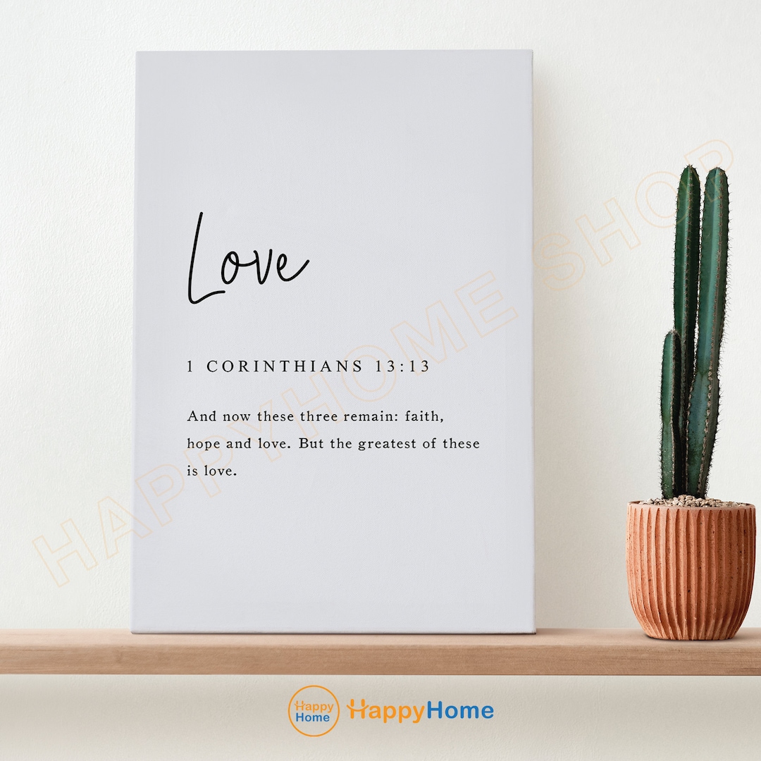 1 Corinthians 13:13 Wall Art Love Bible Verse Scripture Quote Prints ...