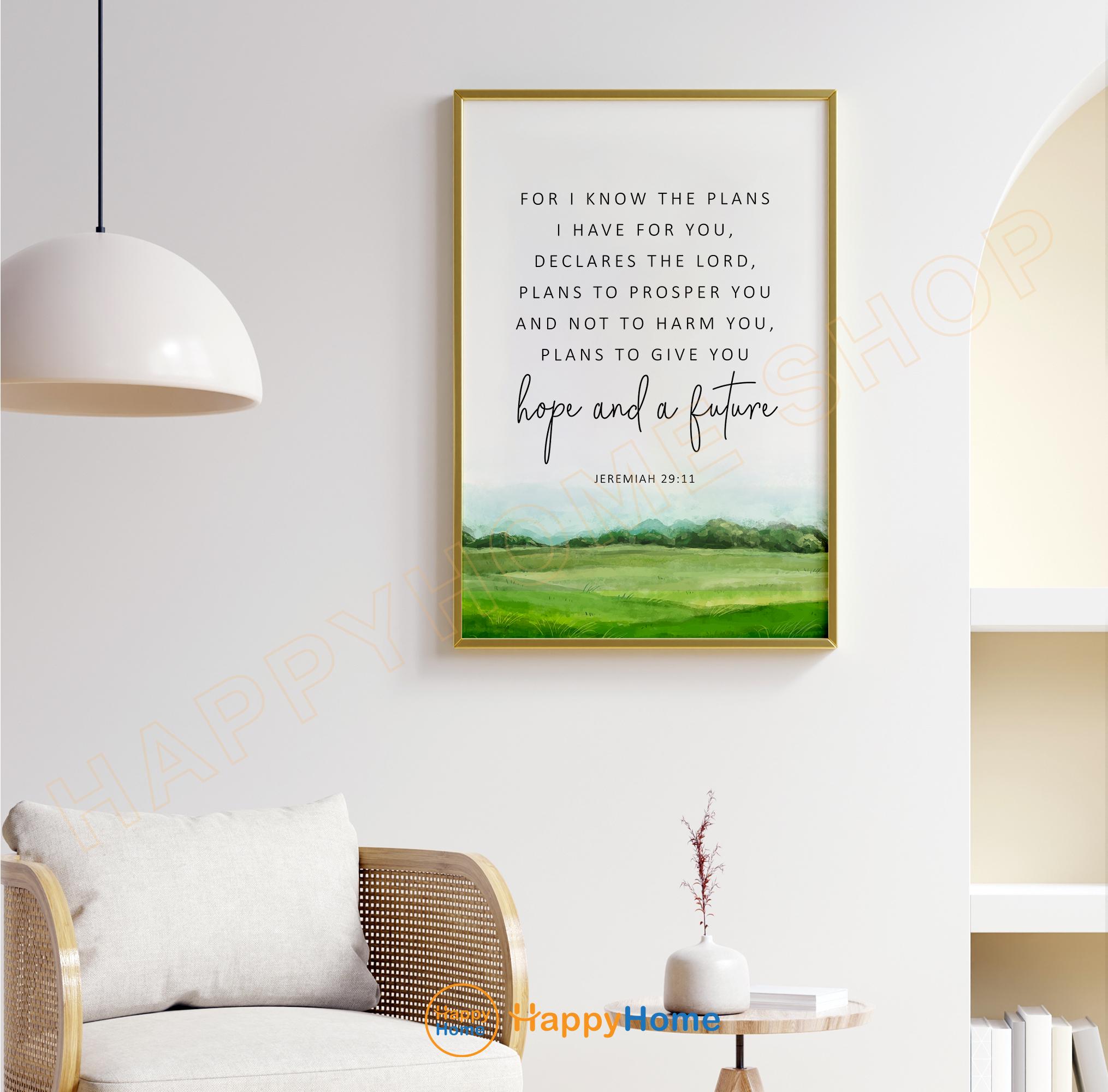 Jeremiah 29:11 Bible Verse Wall Art for I Know the Plan I Have for You ...