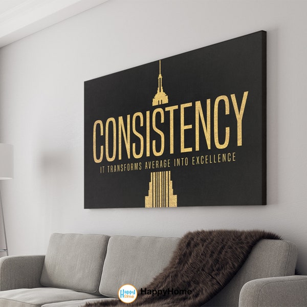 Consistency Definition Motivational Wall Art | Inspirational Wall Art Entrepreneur Quotes Poster Home Art Office Decor Modern Canvas Art 2