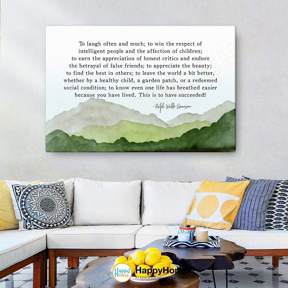 Ralph Waldo Emerson Quote Wall Art What is Success to Laugh Often and ...