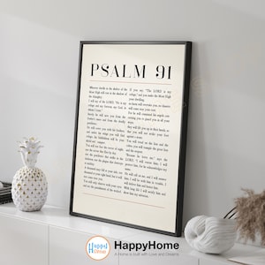Psalm 91 NIV Bible Verse Wall Art He Who Dwells in the Shelter Scripture Quote Prints | Christian Poster Home Art Room Decor - P804