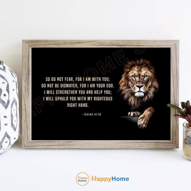 Lion Wall Art Isaiah 41:10 Bible Verse Do Not Fear Prints Scripture Art ...