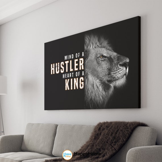 King Lion Mens Hustler T-Shirt Gold Print King Lion Mens Hustler T-Shirt Gold Print