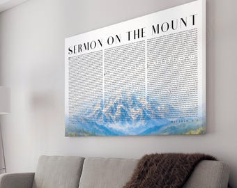Sermon on the Mount Wall Art Matthew 5-7 Bible Verse Scripture Prints Christian Bible Poster Home Decor -PG24