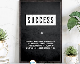 Success Wall Art motivierende Wandkunst Poster | Inspirational Wall Art Entrepreneur Zitate Poster Home Art Büro Dekor Moderne Leinwand Kunst