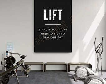Gym Quote Wall Art Lift Exercise Workout Room Decor Gym Poster Fitness Prints Art Home Gym Motivational Quotes Decor -P932