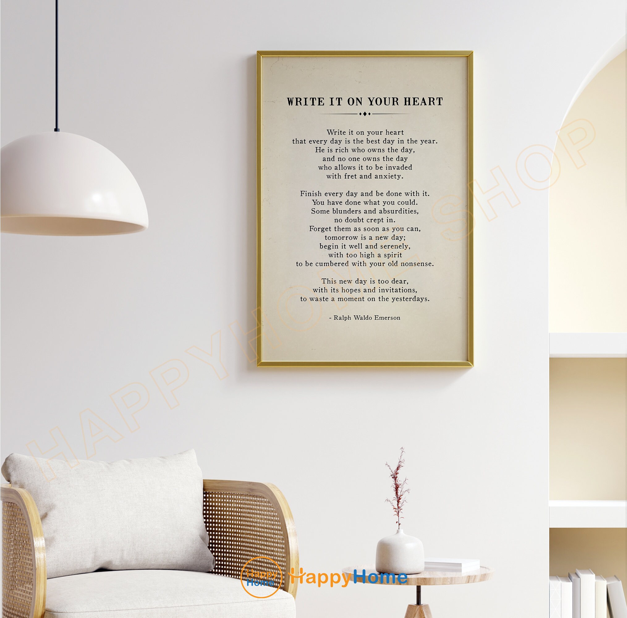 Ralph Waldo Emerson Write It on Your Heart Wall Art Poem Prints ...