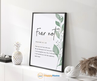 Stampa Su Tela Con Cornice Isaiah 41:10 'Non Temere', 30x38 Cm, Decorazione Murale Cristiana Con Scritte Bibliche, Regalo Religioso