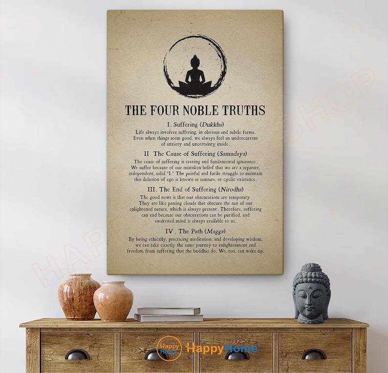 The Four Noble Truths Buddhist Wall Art Buddha Zen Quotes Spiritual ...