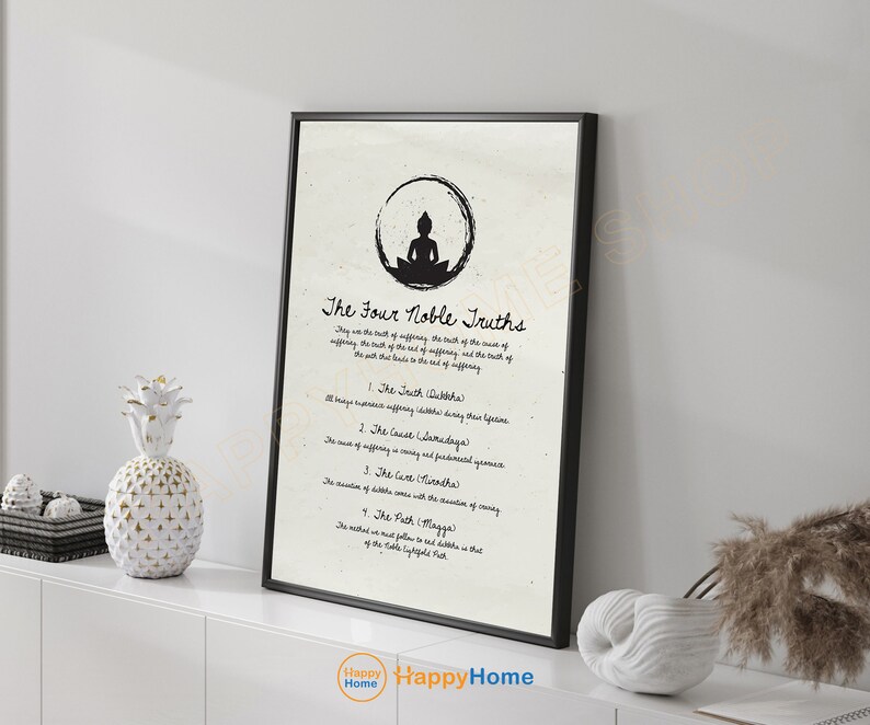 The Four Noble Truths Buddhist Wall Art Buddha Zen Quotes Spiritual ...