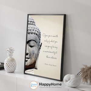 Thich Nhat Hanh Quote Wall Art Open Your Mouth Only Motivational Quote Spiritual Wall Decor Meditation Artwork Home Decor -P651